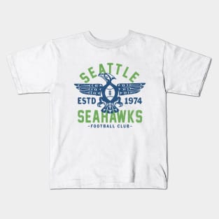 Vintage Seattle Seahawks 2 by Buck Tee Originals Kids T-Shirt